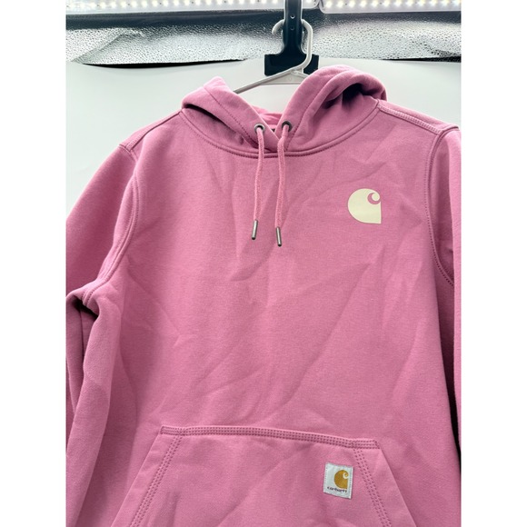 Carhartt Relaxed Fit Hoodie Girls' Medium Pink Logo Pullover Outdoor Casual - Picture 7 of 13